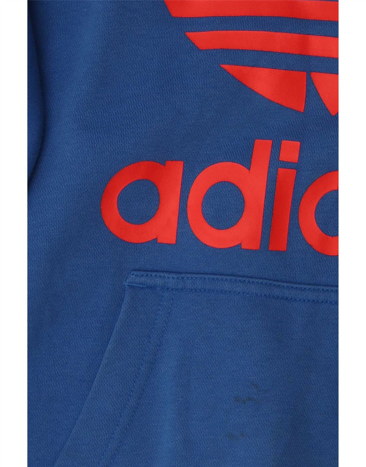 Adidas Pull à capuche graphique pour homme en coton bleu moyen