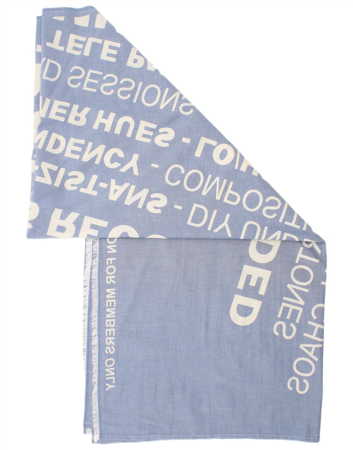 Diesel Écharpe rectangulaire graphique pour femme, taille unique, en coton bleu