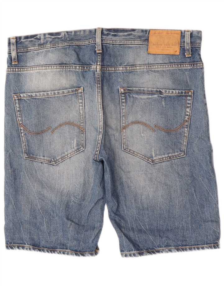 Jack & Jones Short en jean coupe droite effet vieilli W38 XL Bleu
