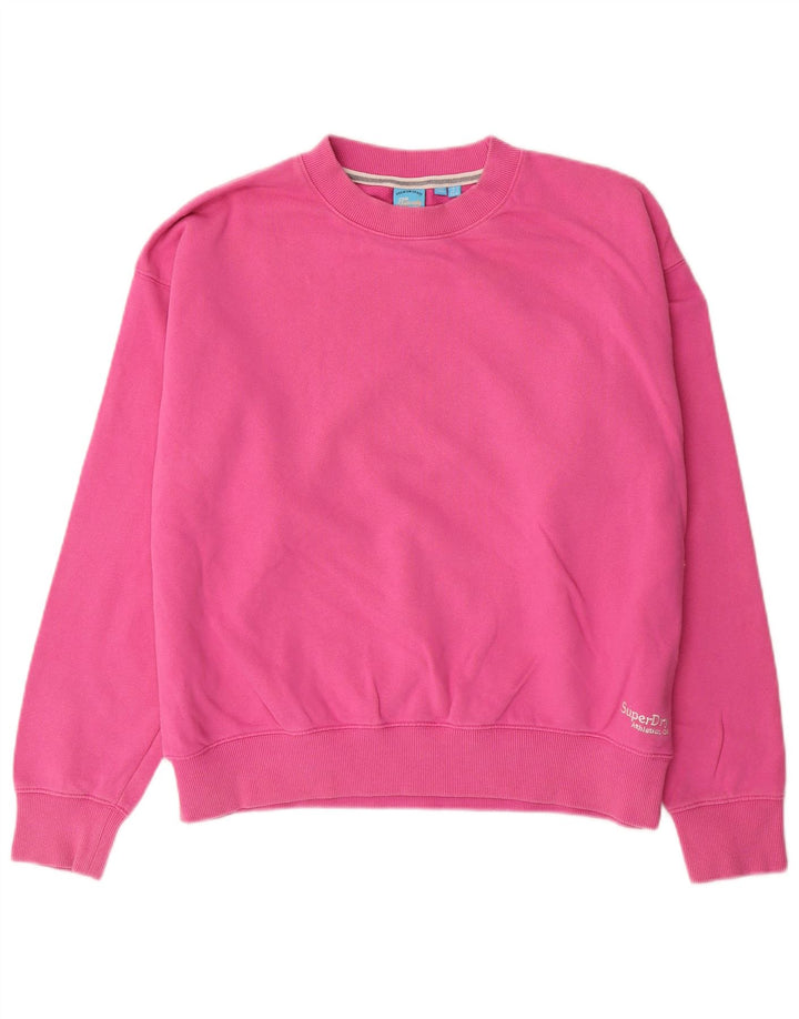 SUPERDRY Sweat-shirt oversize pour femme UK 14 Large Rose Coton
