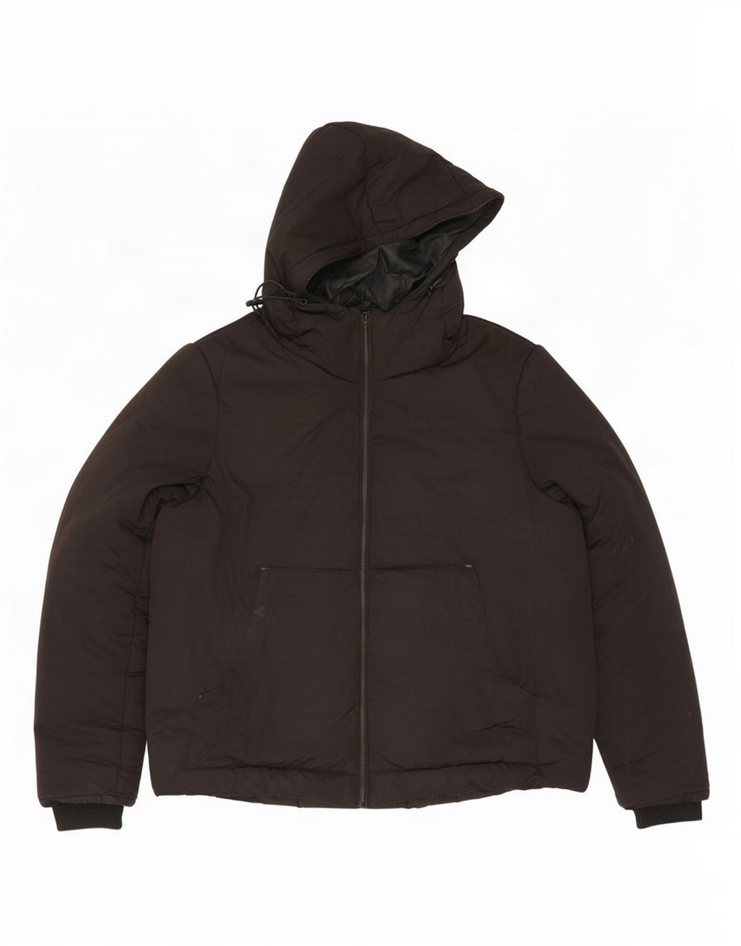 Zara Veste matelassée à capuche pour homme UK 38 Medium Noir Polyester