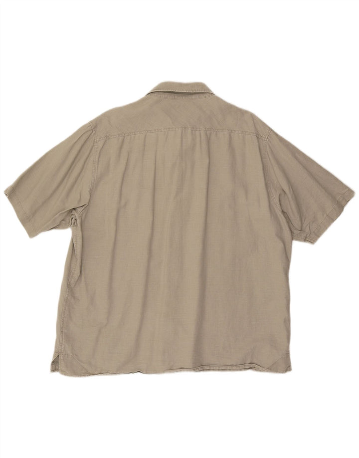 GUESS Chemise à Manches Courtes Homme XL Lin Beige