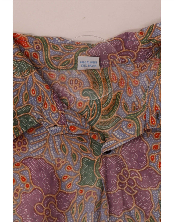 Chemise à manches courtes Vintage pour hommes, rayonne Paisley multicolore moyenne