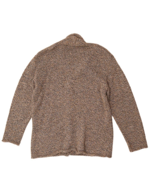 Laura Patrizia Pull Cardigan Homme Laine Mouchetée Marron Moyen