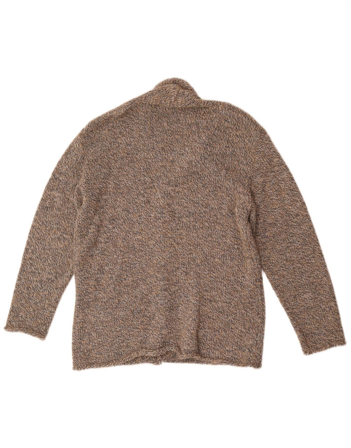 Laura Patrizia Pull Cardigan Homme Laine Mouchetée Marron Moyen
