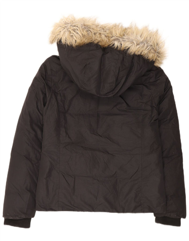 Tommy Hilfiger Veste matelassée à capuche pour femme UK 16 Large Noir Polyester