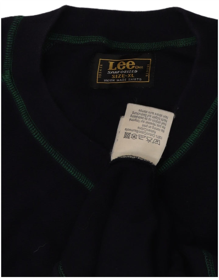LEE Sweat-Shirt Homme XL Bleu Marine Coton