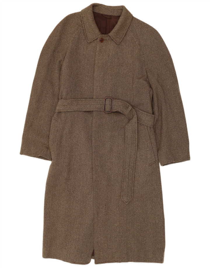 Flying Cross Manteau Homme IT 48 Marron Moyen Chevrons Cachemire