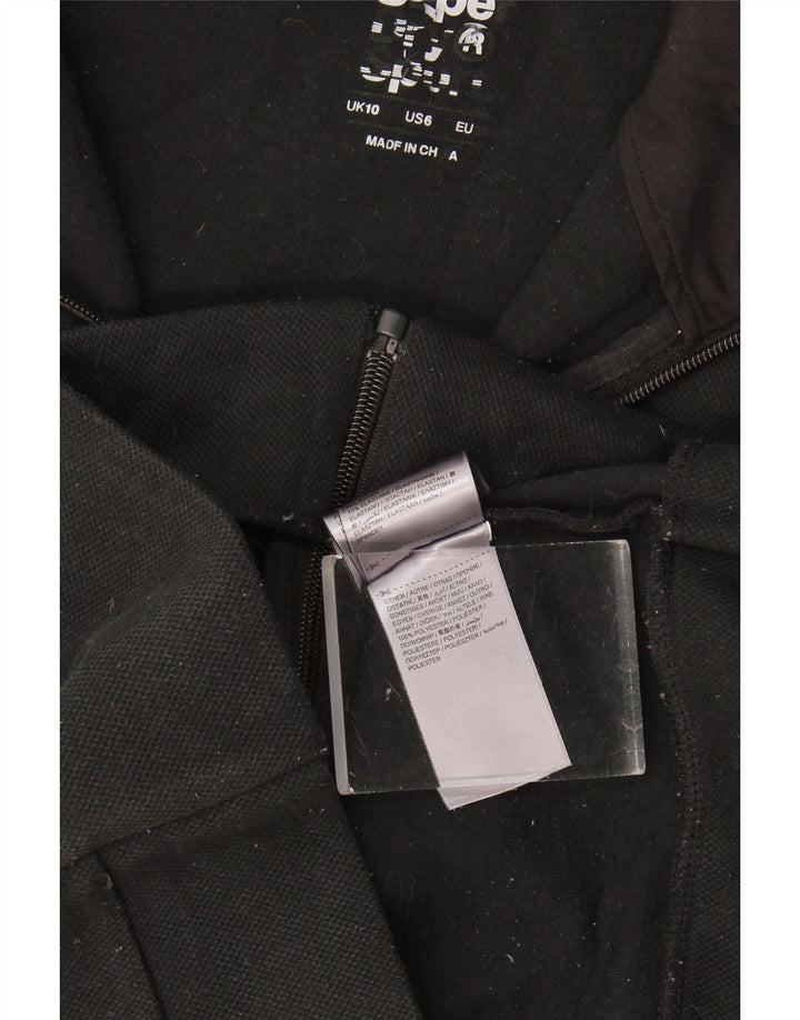 Superdry Pull à capuche zippé graphique pour femme UK 10 Small Noir Polyester