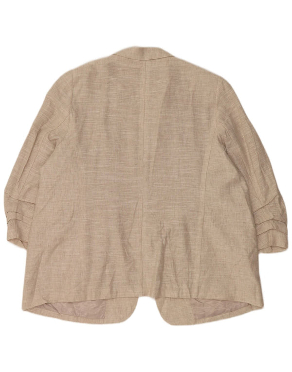 Marks & Spencer Veste blazer coupe décontractée à manches 3/4 pour femme UK 22 3XL Beige