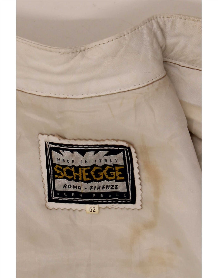 Schegge Veste de course en cuir pour femme IT 52 2XL Blanc
