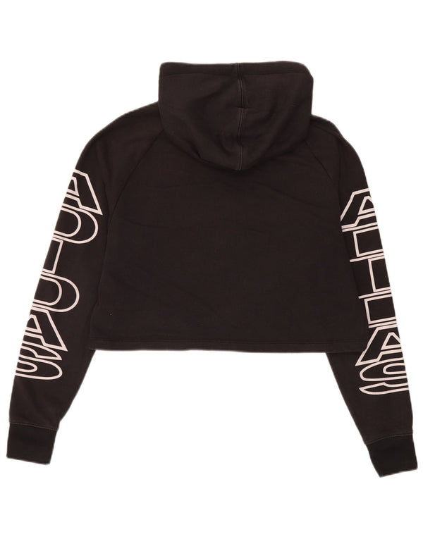 Adidas Pull à capuche surdimensionné pour femme Crop Graphic UK 6 XS en coton noir