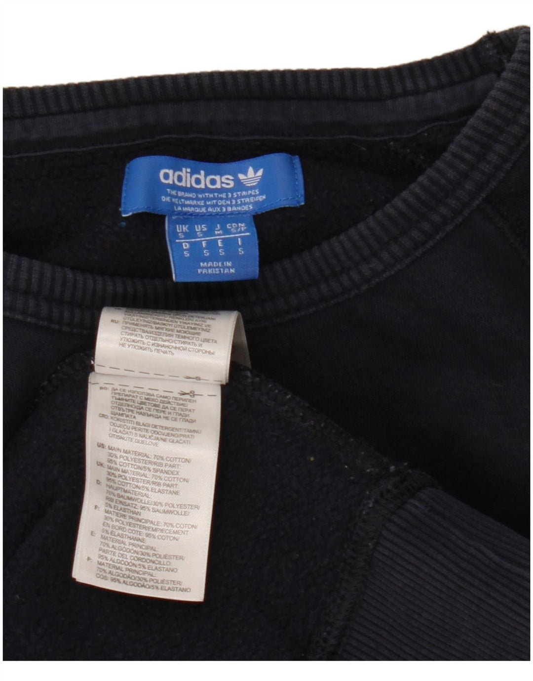 Adidas Sweat-shirt graphique pour homme en coton bleu marine Taille S