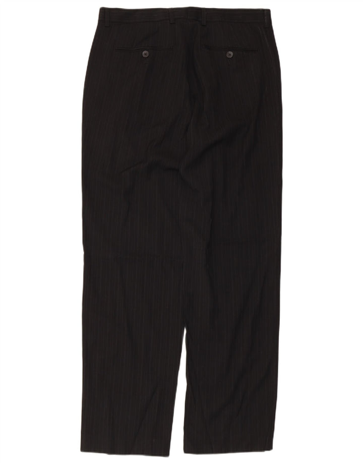 CALVIN KLEIN Pantalon de costume droit pour homme W31 L30 Noir à fines rayures Polyester
