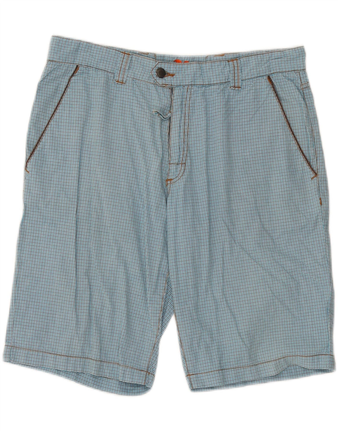 Sundek Short Chino Homme W33 Grand Bleu Carreaux Coton