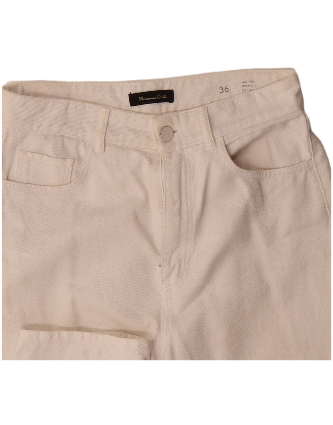 MASSIMO DUTTI Jean fuselé taille haute pour femme EU 36 XS W26 L28 Blanc