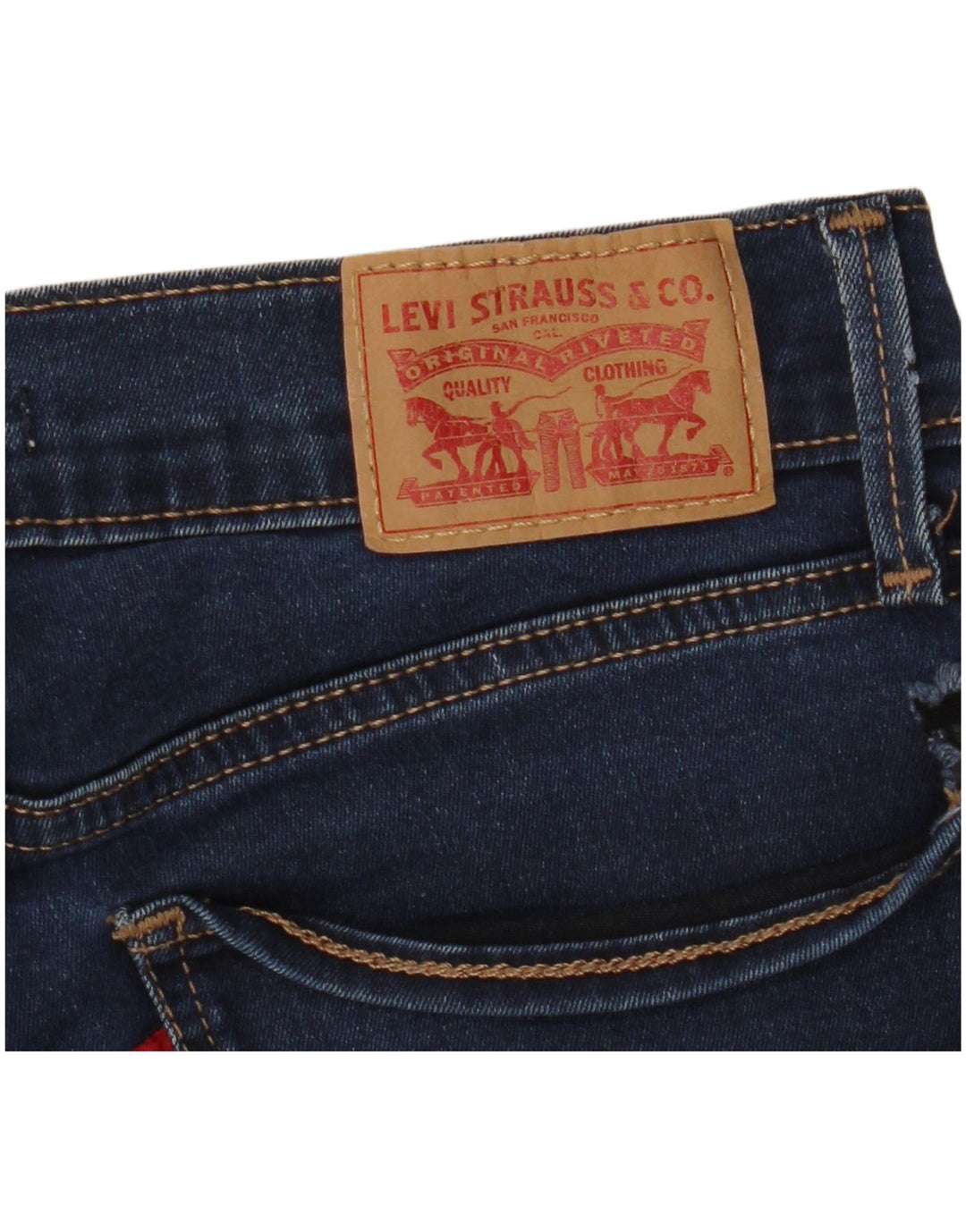 LEVI'S Jean 710 Super Skinny Femme W26 L30 Bleu Marine Polyester