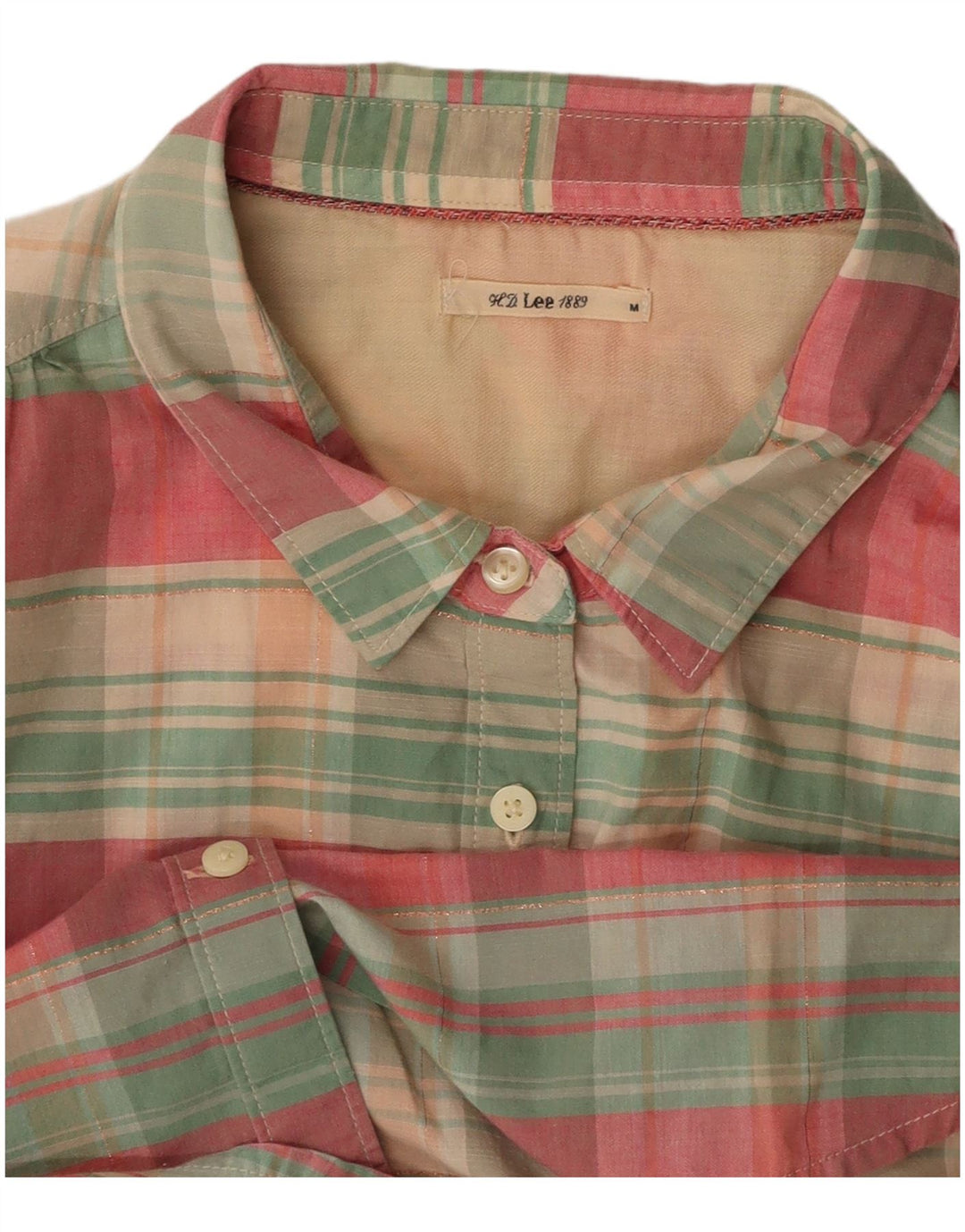 LEE Chemise à manches courtes pour femme UK 42 Carreaux multicolores moyens