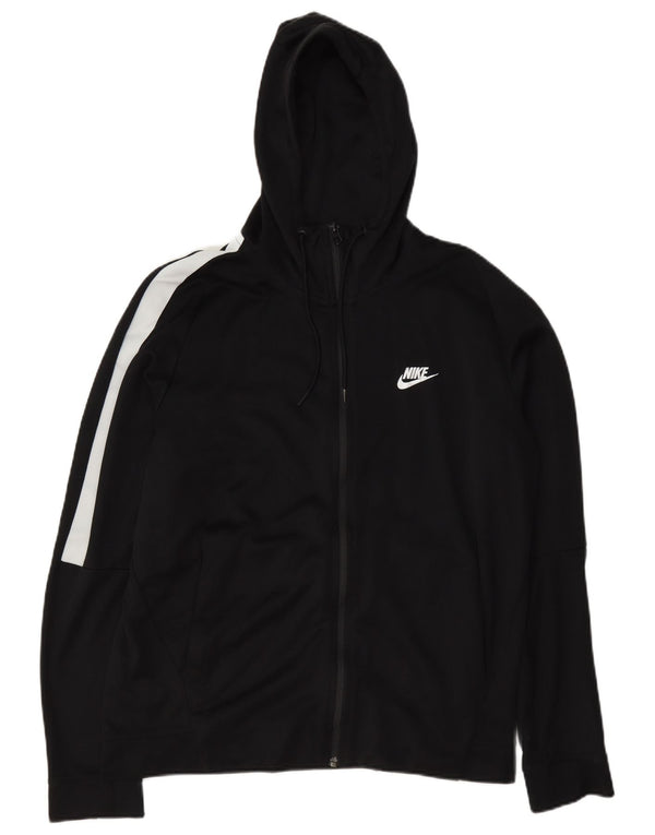 Nike Pull à capuche zippé pour homme en coton color block Noir Taille L