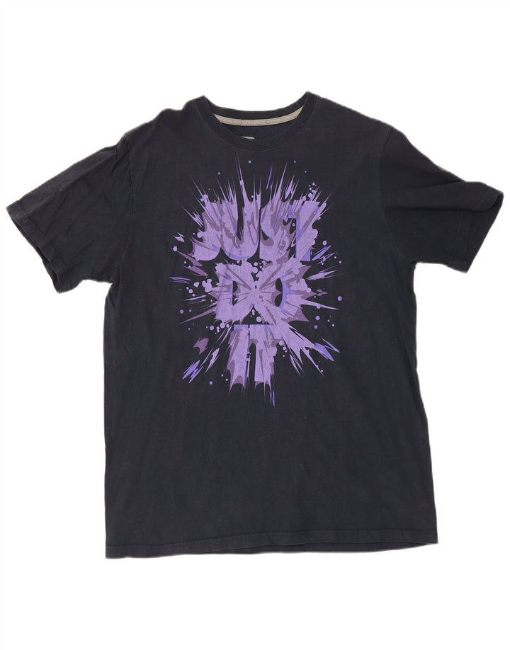 Nike T-shirt coupe classique pour homme en coton noir Taille L