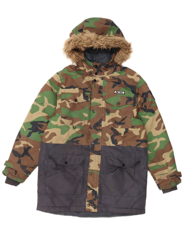 Parka à capuche Zara garçon 13-14 ans camouflage multicolore