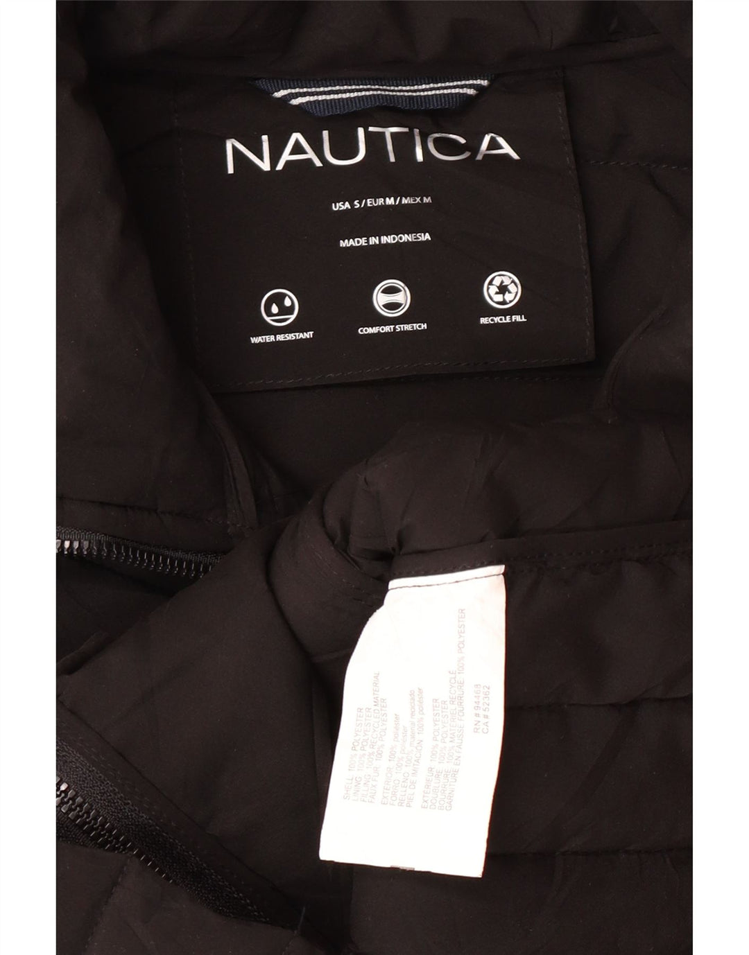 Nautica Veste matelassée pour femme UK 10 Small Noir Polyester