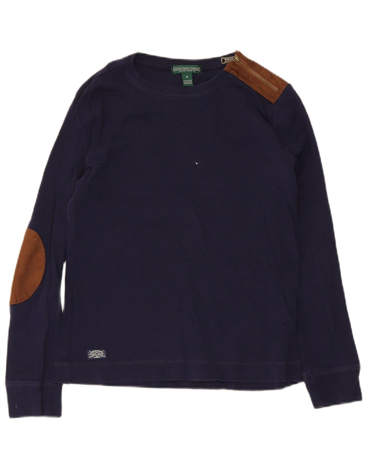 Ralph Lauren Haut d'équitation à manches longues pour femme UK 12 Bleu marine moyen