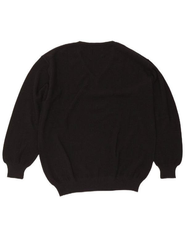 Il Granchio Pull col V Homme Laine Noir Large