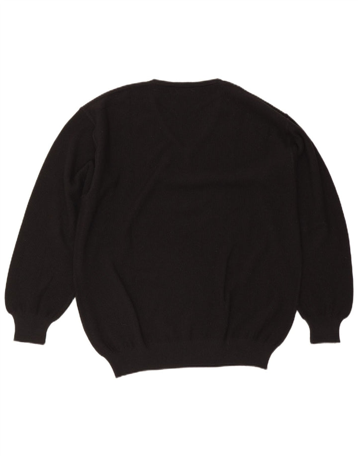 Il Granchio Pull col V Homme Laine Noir Large