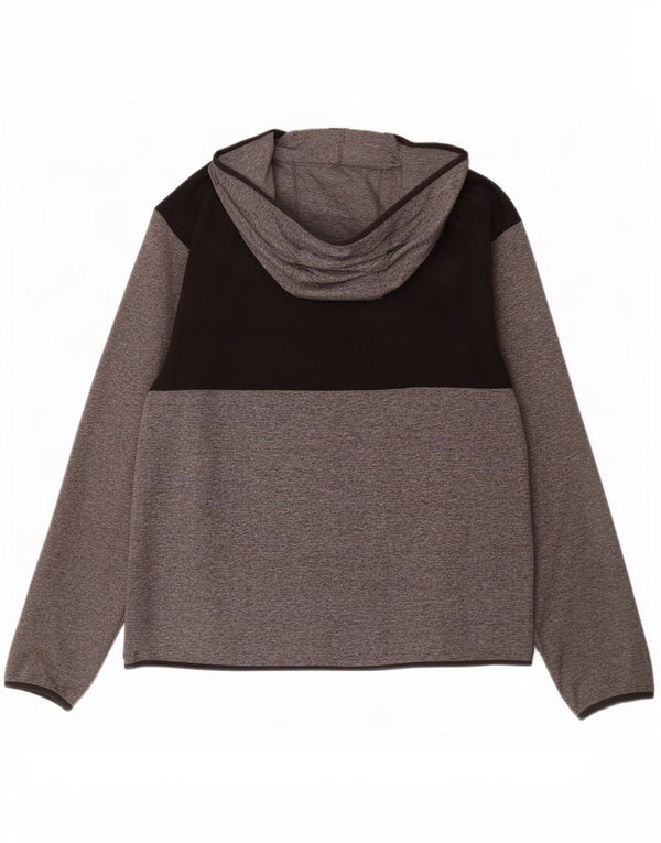 American Eagle Pull à capuche zippé graphique pour homme 2XL Gris Colorblock