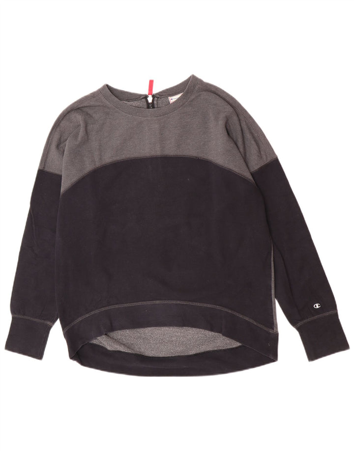 Champion Sweat-shirt pour femme UK 16 Large Noir Colourblock