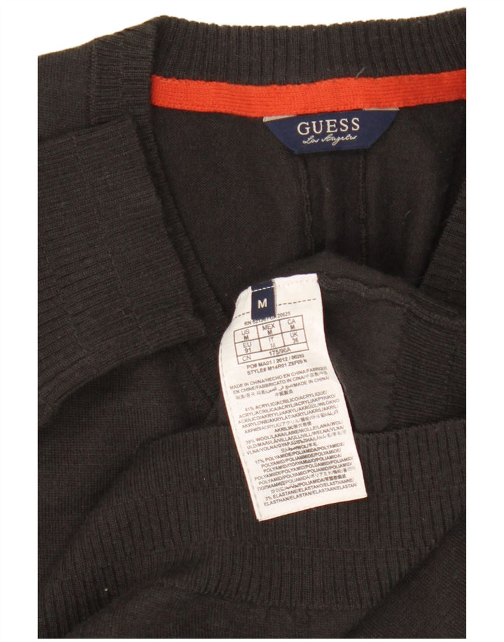 Guess Pull Col V Homme Gris Moyen Acrylique