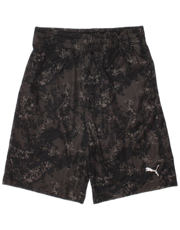 Puma Short de Sport Garçon 10-11 Ans Gris Moyen Camouflage Polyester