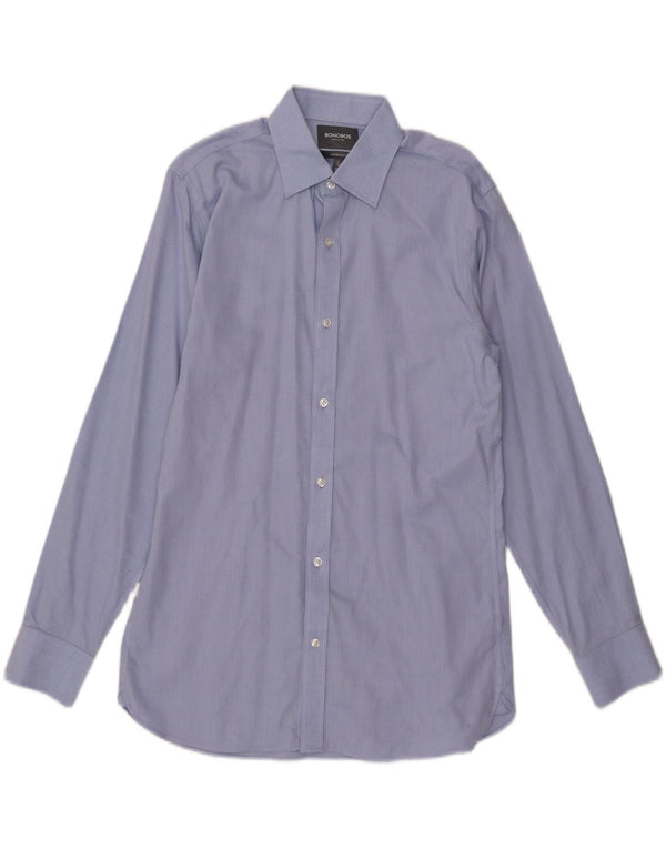 BONOBOS Chemise ajustée sur mesure pour homme Taille 16 Grand coton bleu