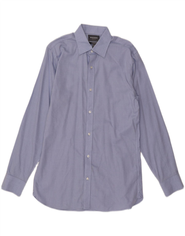 BONOBOS Chemise ajustée sur mesure pour homme Taille 16 Grand coton bleu