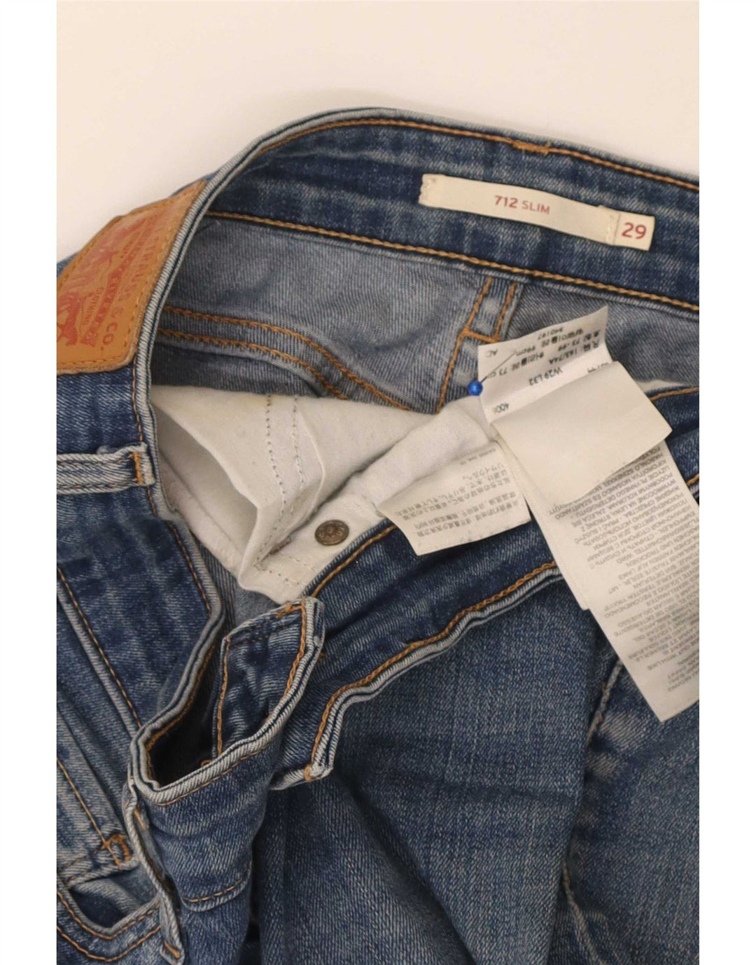 Levi's Jean Slim 712 Femme W29 L32 Bleu Coton