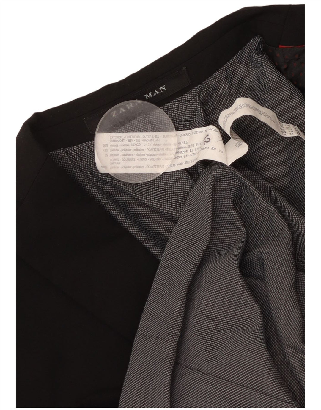 ZARA Veste blazer à 2 boutons pour homme UK 34 XS Noir Viscose
