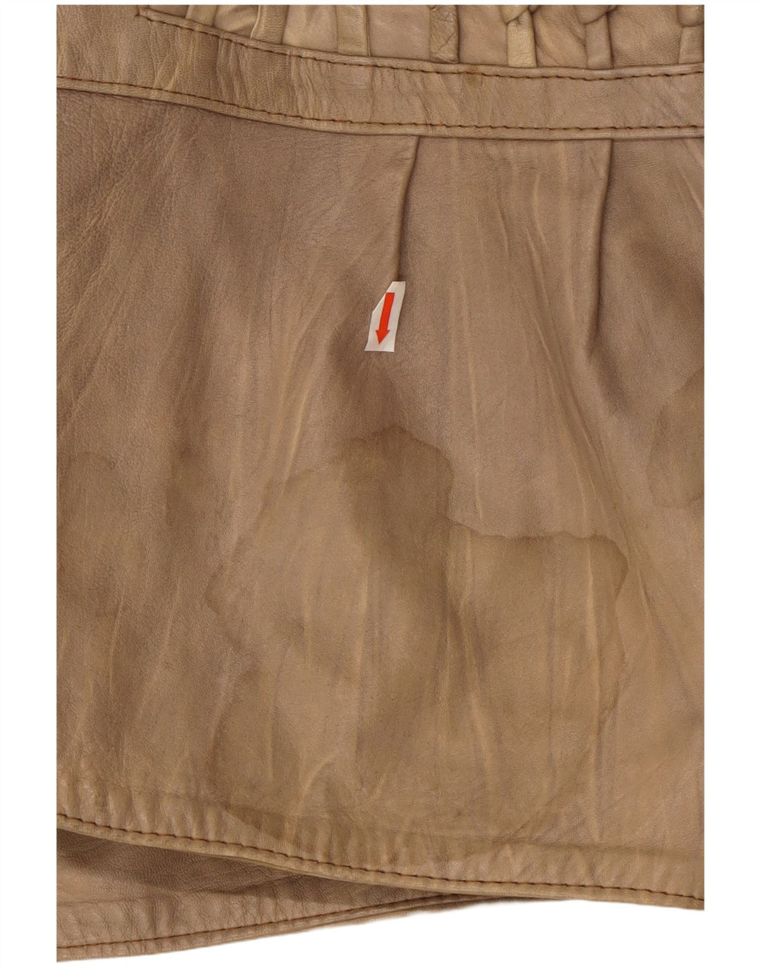 Veste en cuir femme vintage UK 14 Cuir Beige Moyen