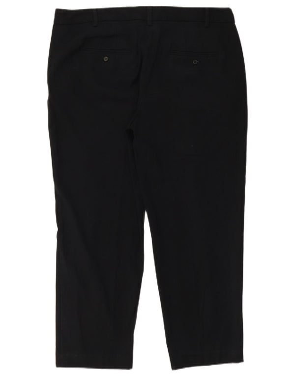 Marks & Spencer Pantalon chino droit pour femme UK 14 Large W36 L26 Noir