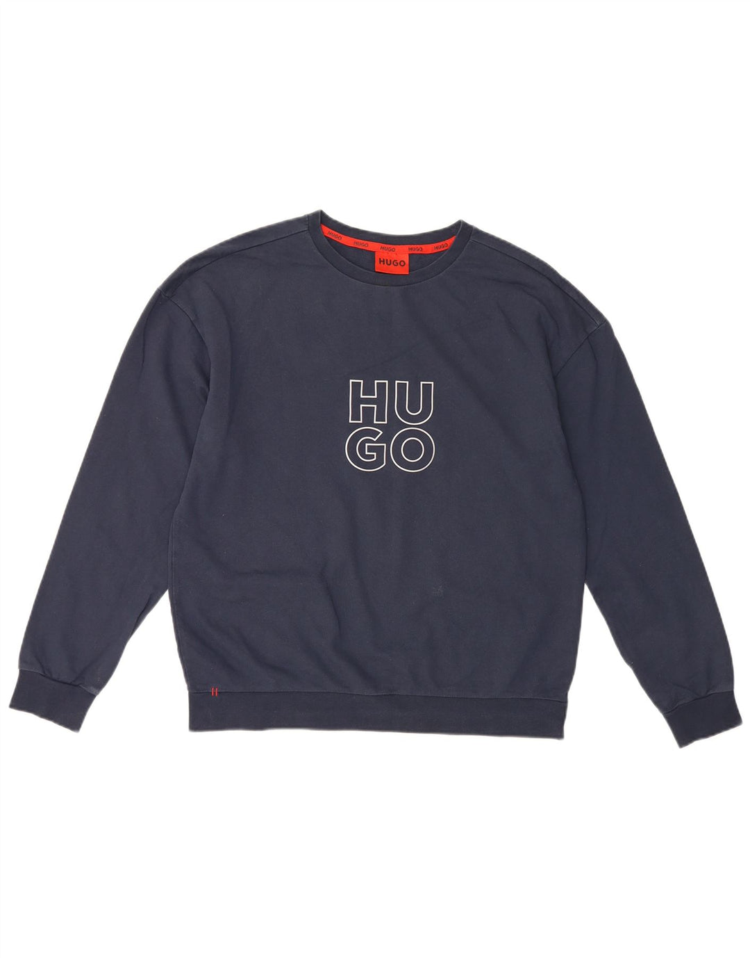 HUGO BOSS Homme Sweat-shirt graphique en coton bleu marine moyen