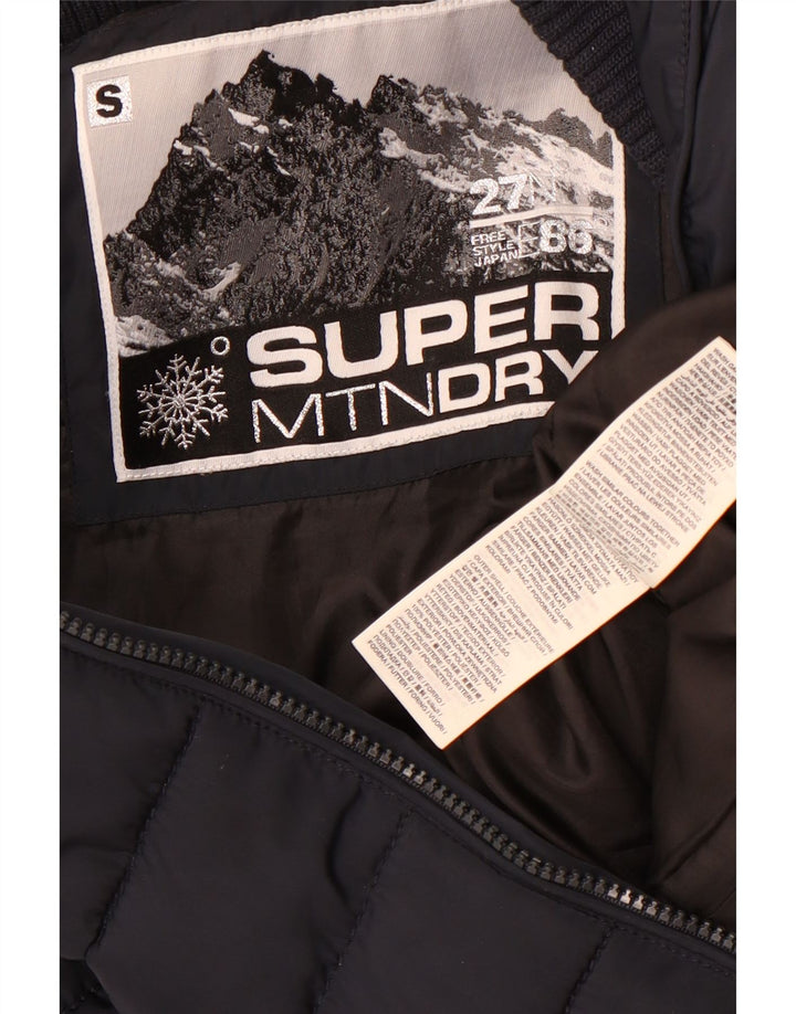Superdry Veste rembourrée pour femme UK 10 Small Bleu marine Polyester