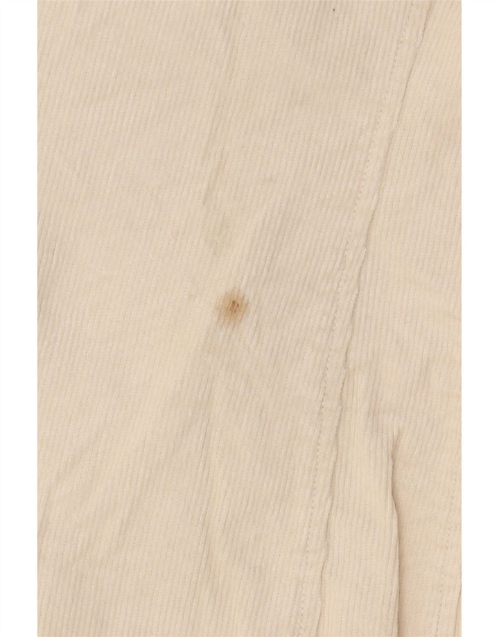 Zara Veste blazer en velours côtelé à 3 boutons pour femme UK 8 Petit coton beige