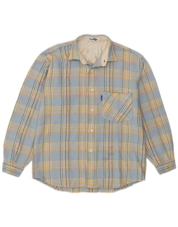 Vagabond Surchemise Homme Flanelle Chemise Bleu Moyen Carreaux