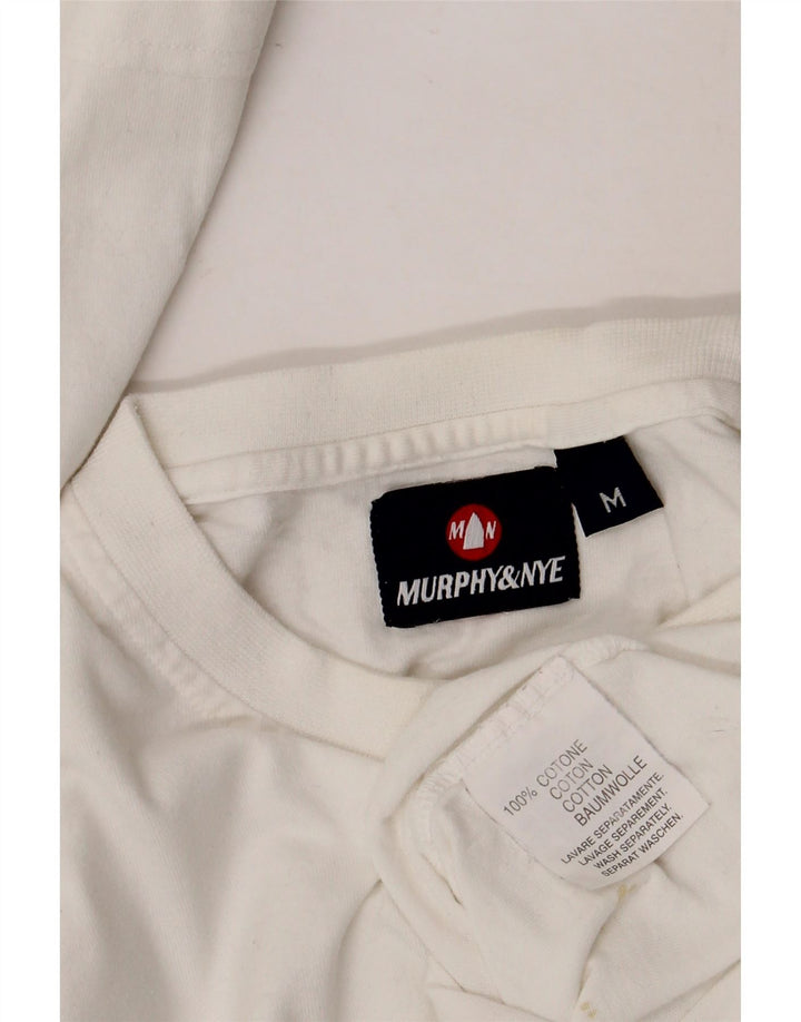 MURPHY & NYE Haut Graphique à Manches Longues Homme Blanc Moyen