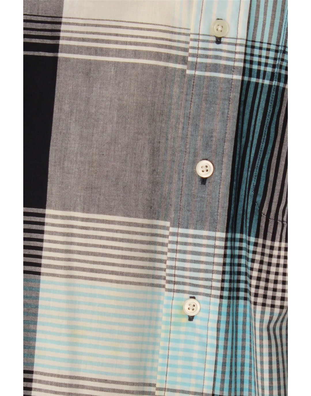 Nautica Chemise à manches courtes homme gris moyen à carreaux en coton