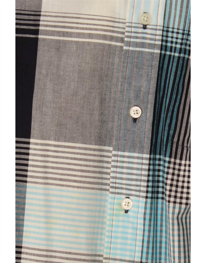 Nautica Chemise à manches courtes homme gris moyen à carreaux en coton