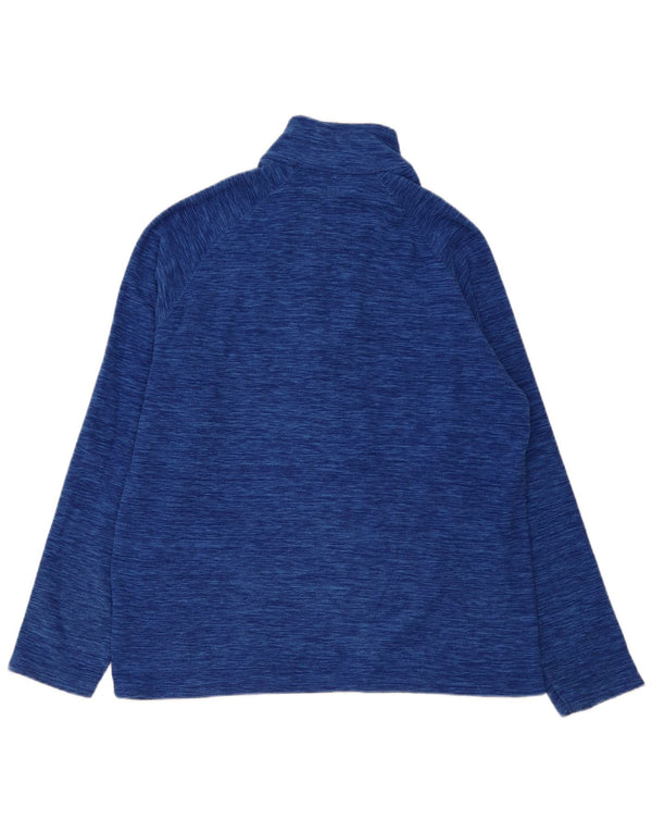 Mountain Warehouse Pull Polaire à Col Zippé Homme Bleu Marine Moucheté