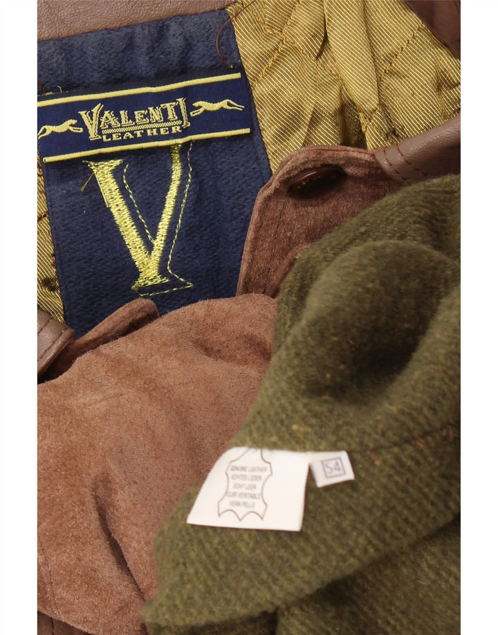 VALENT Veste en Daim Homme EU 54 2XL Cuir Marron