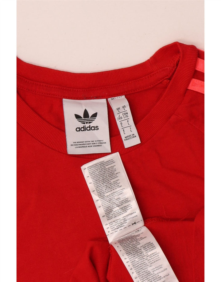 Adidas T-Shirt Homme Haut Large Rouge Coton