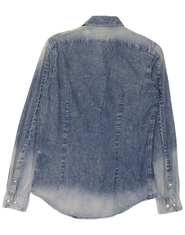Calvin Klein Jeans Chemise en Jean Coupe Slim Homme Bleu Moyen